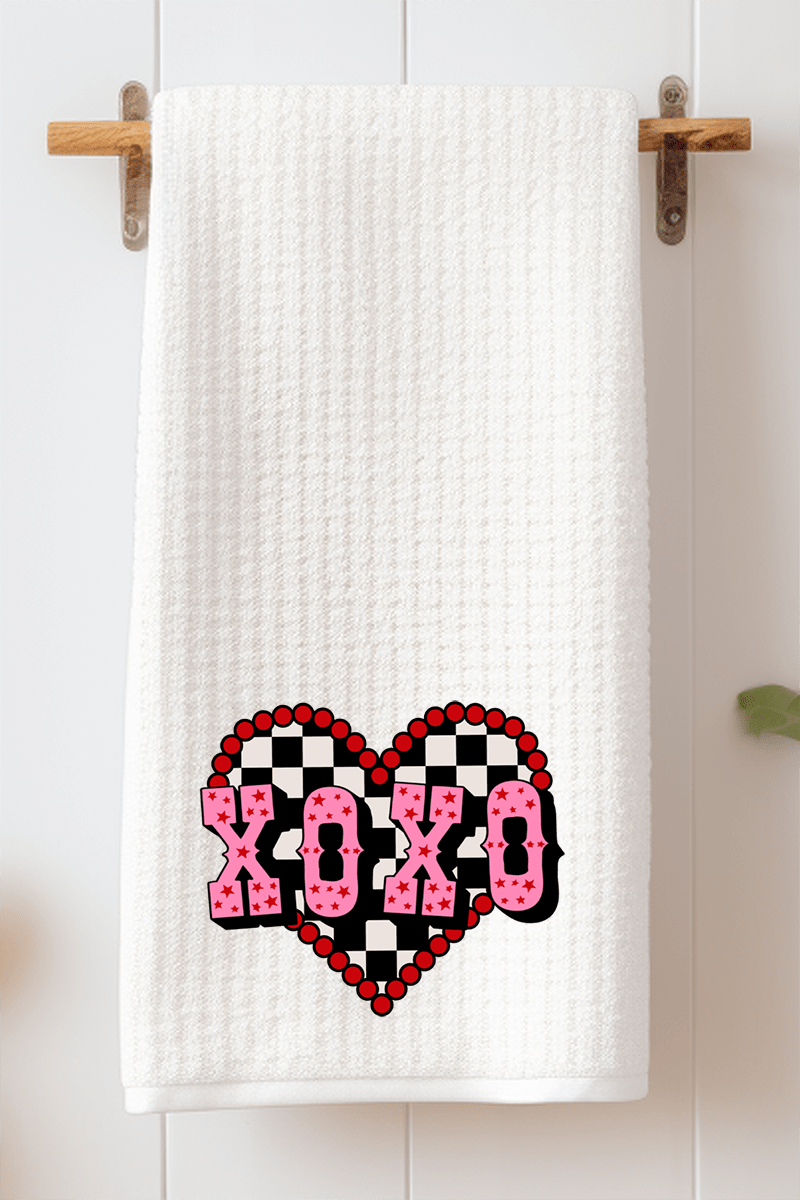 Rockabilly XOXO Waffle Kitchen Towel - Wholesale Accessory Market