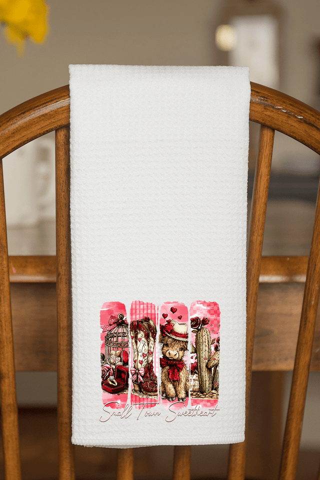 Small Town Sweetheart Waffle Kitchen Towel - Wholesale Accessory Market