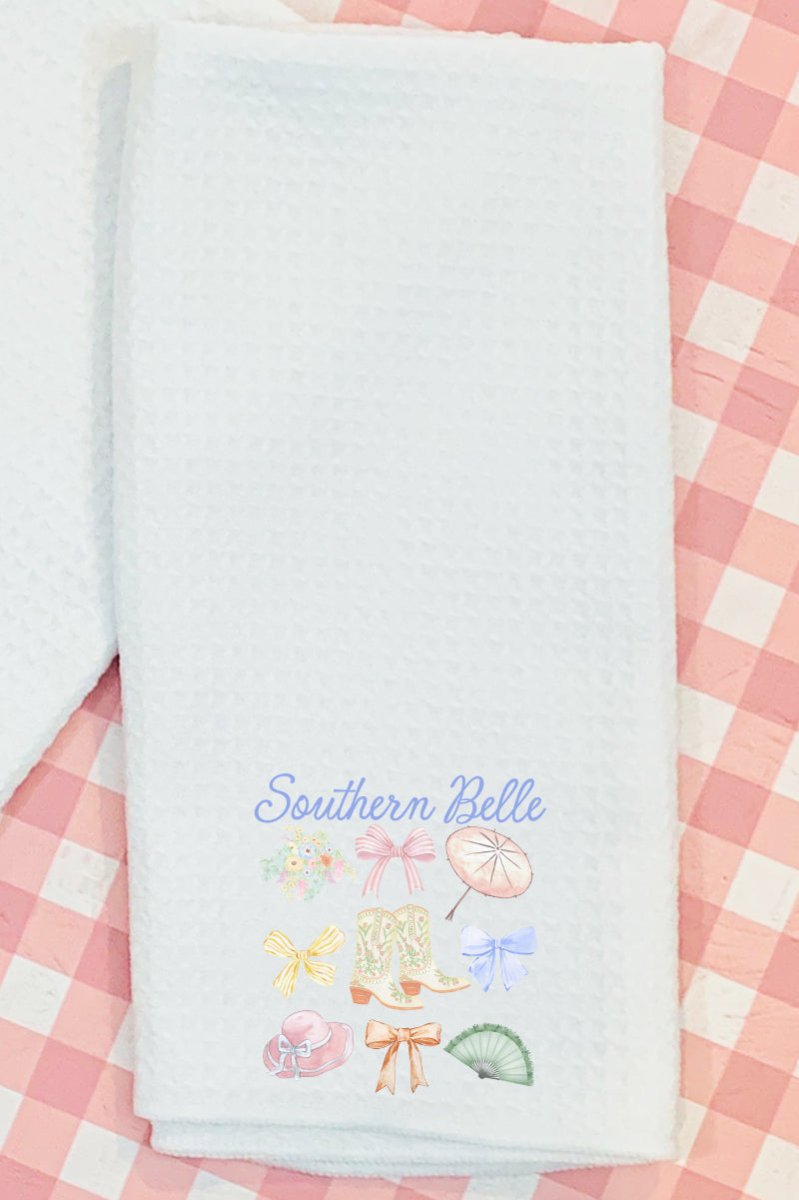 Southern Belle Summer Waffle Kitchen Towel - Wholesale Accessory Market