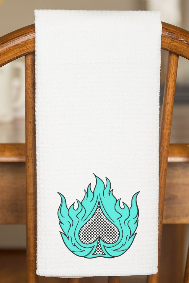 Spade In Flames Waffle Kitchen Towel - Wholesale Accessory Market