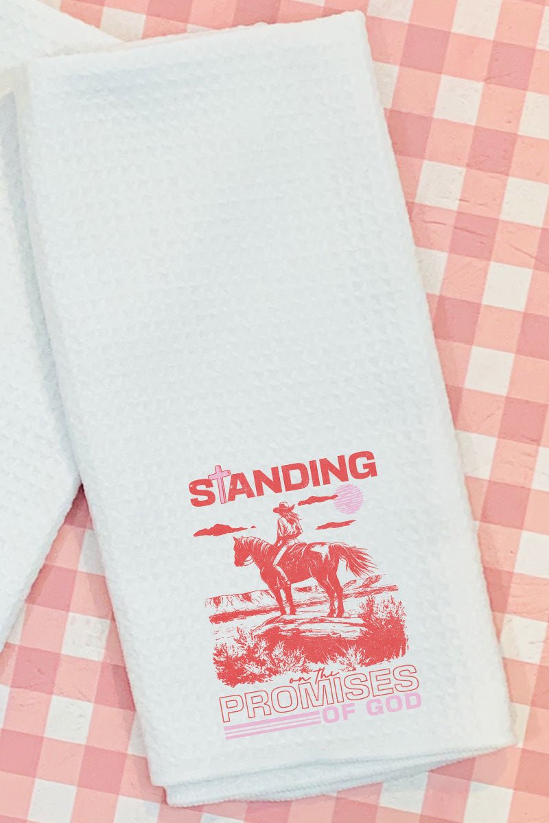 Standing On The Promises Of God Waffle Kitchen Towel - Wholesale Accessory Market