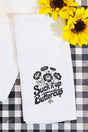Suck It Up Buttercup Flowers Waffle Kitchen Towel - Wholesale Accessory Market