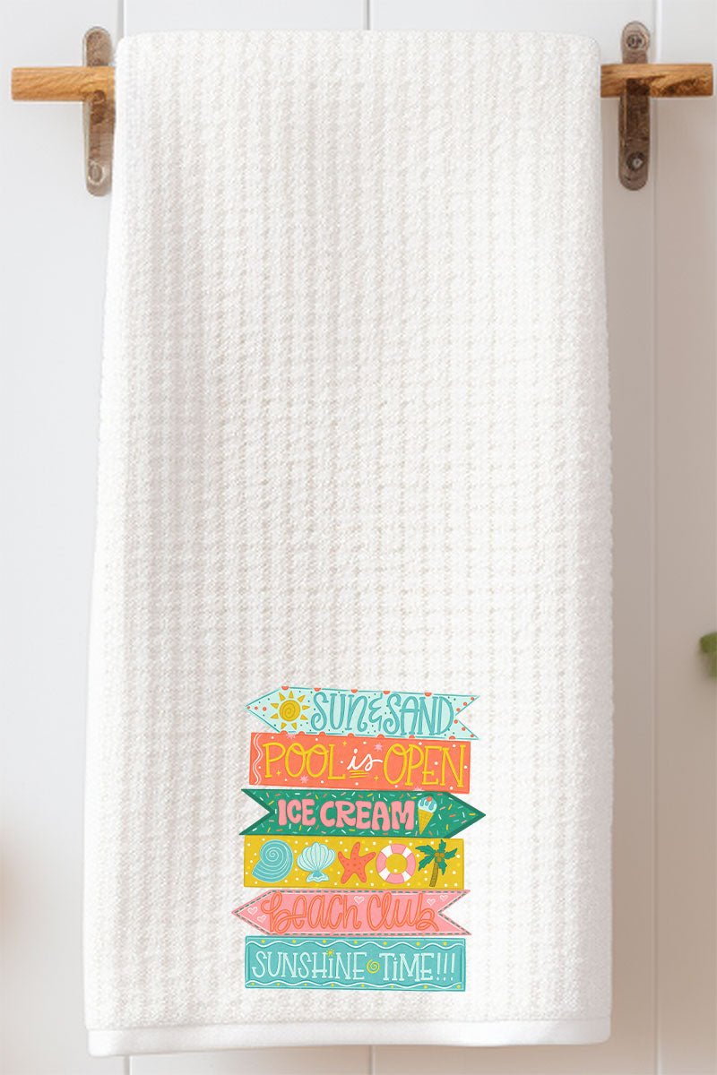 Summer Signs Waffle Kitchen Towel - Wholesale Accessory Market