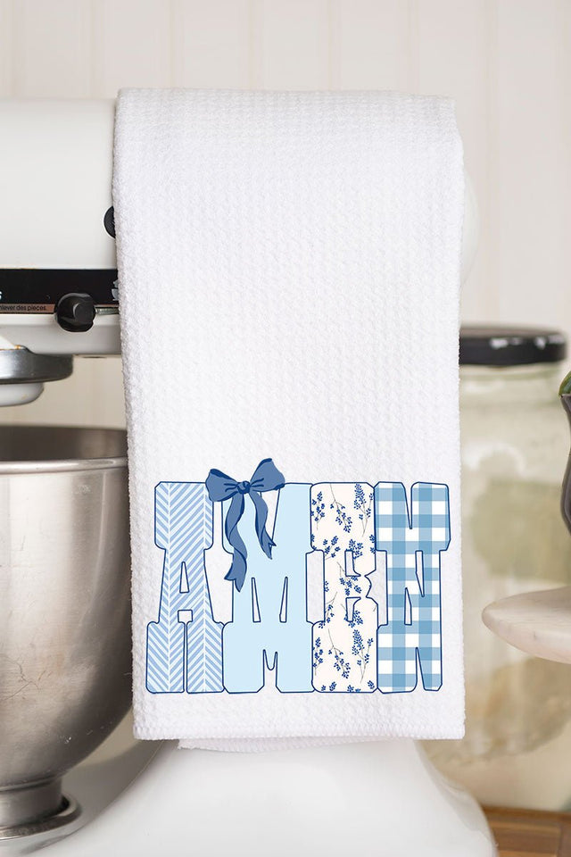 Sunday Blue Amen Waffle Kitchen Towel - Wholesale Accessory Market