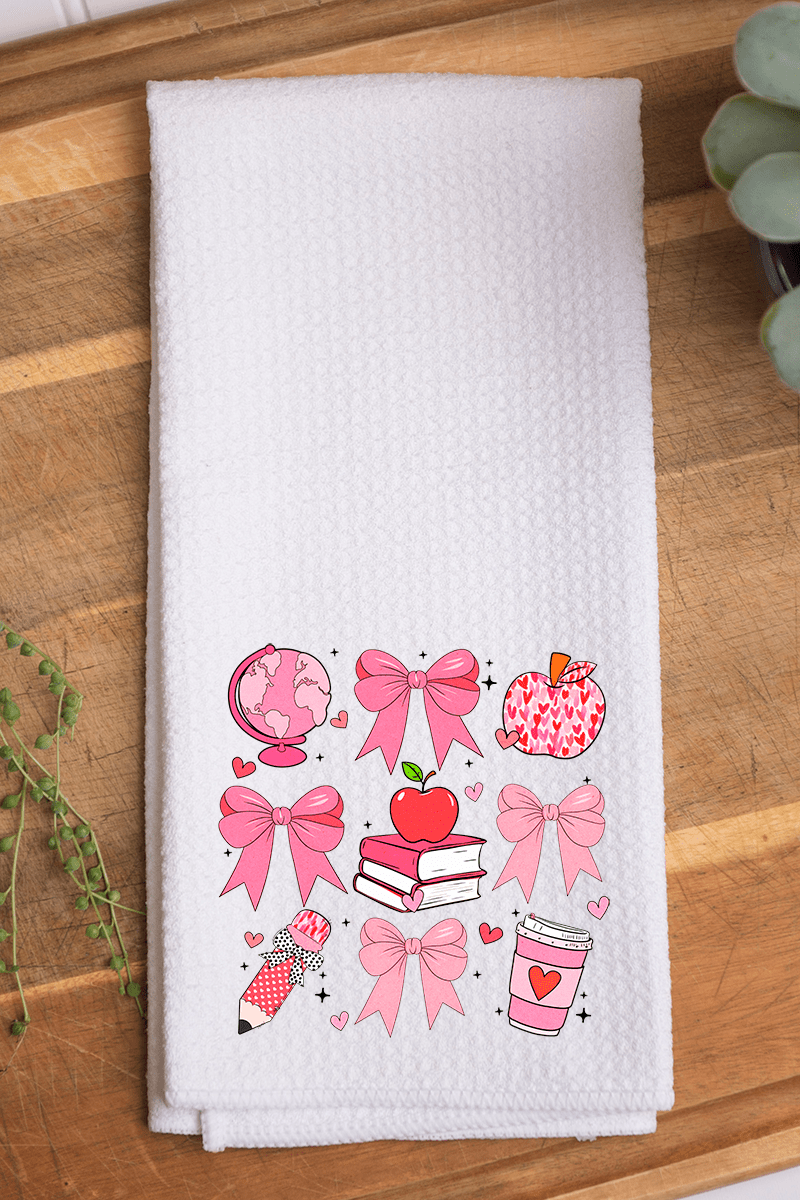 Teacher Love Waffle Kitchen Towel - Wholesale Accessory Market