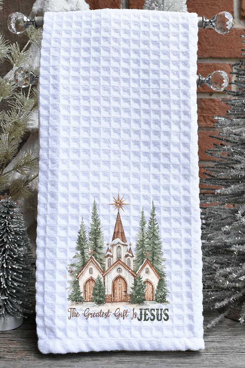 The Greatest Gift Is Jesus Waffle Kitchen Towel - Wholesale Accessory Market