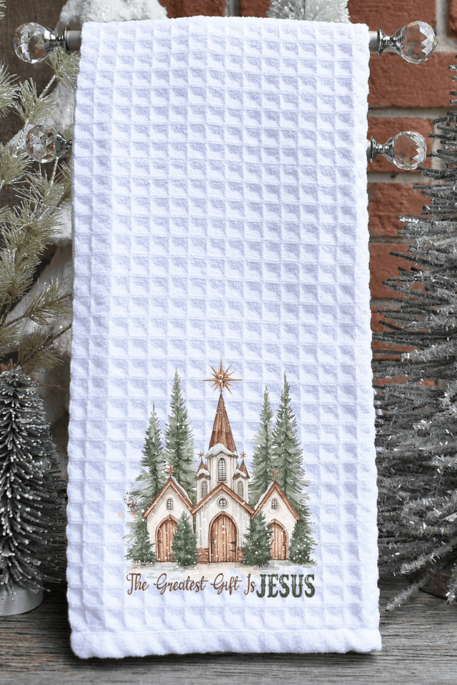 The Greatest Gift Is Jesus Waffle Kitchen Towel - Wholesale Accessory Market