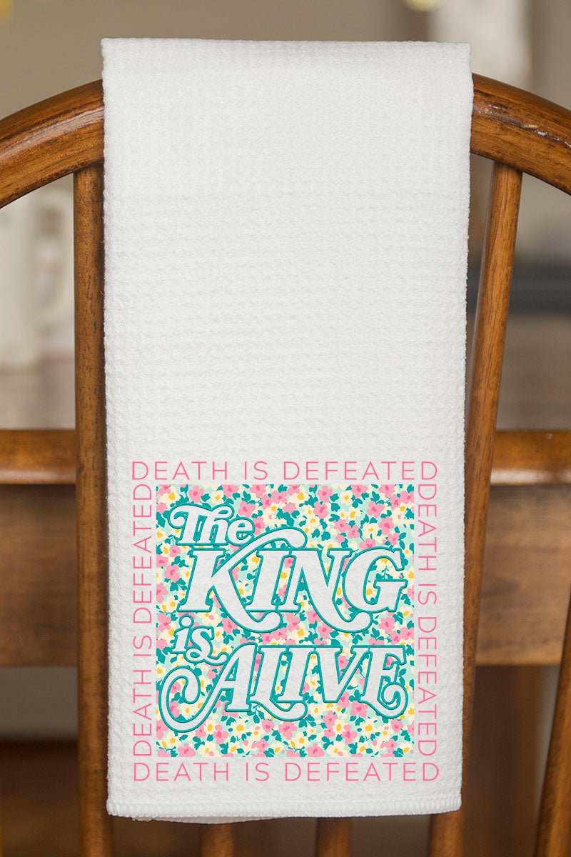 The King Is Alive Waffle Kitchen Towel - Wholesale Accessory Market