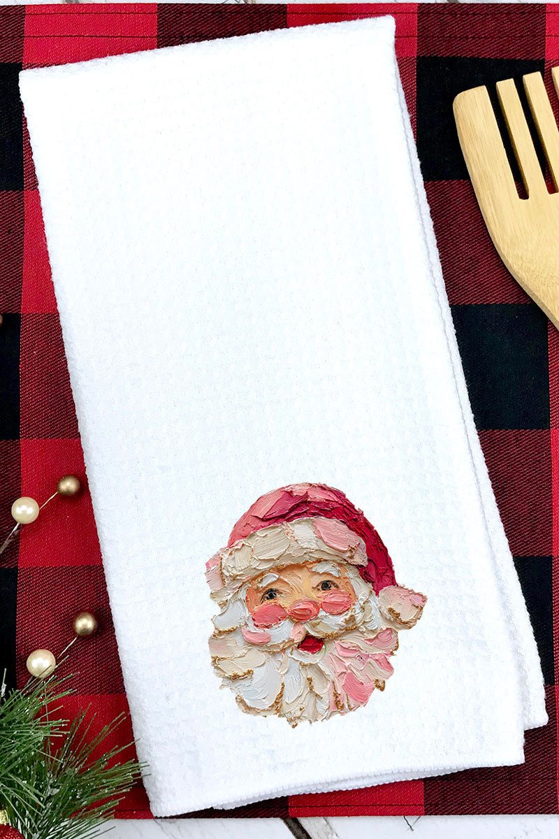 The Painted Santa Waffle Kitchen Towel - Wholesale Accessory Market