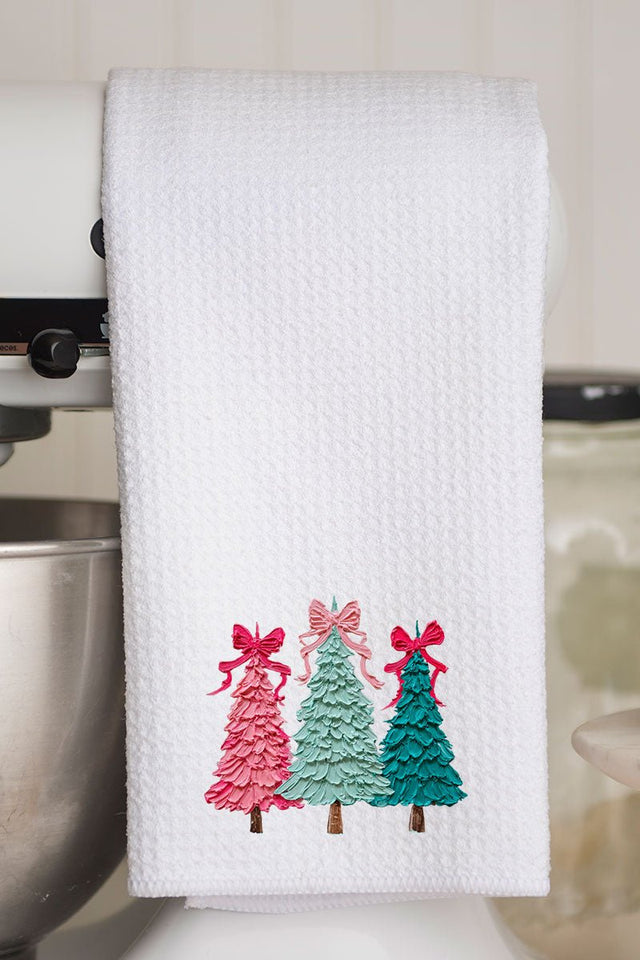 The Painted Trio Trees Waffle Kitchen Towel - Wholesale Accessory Market