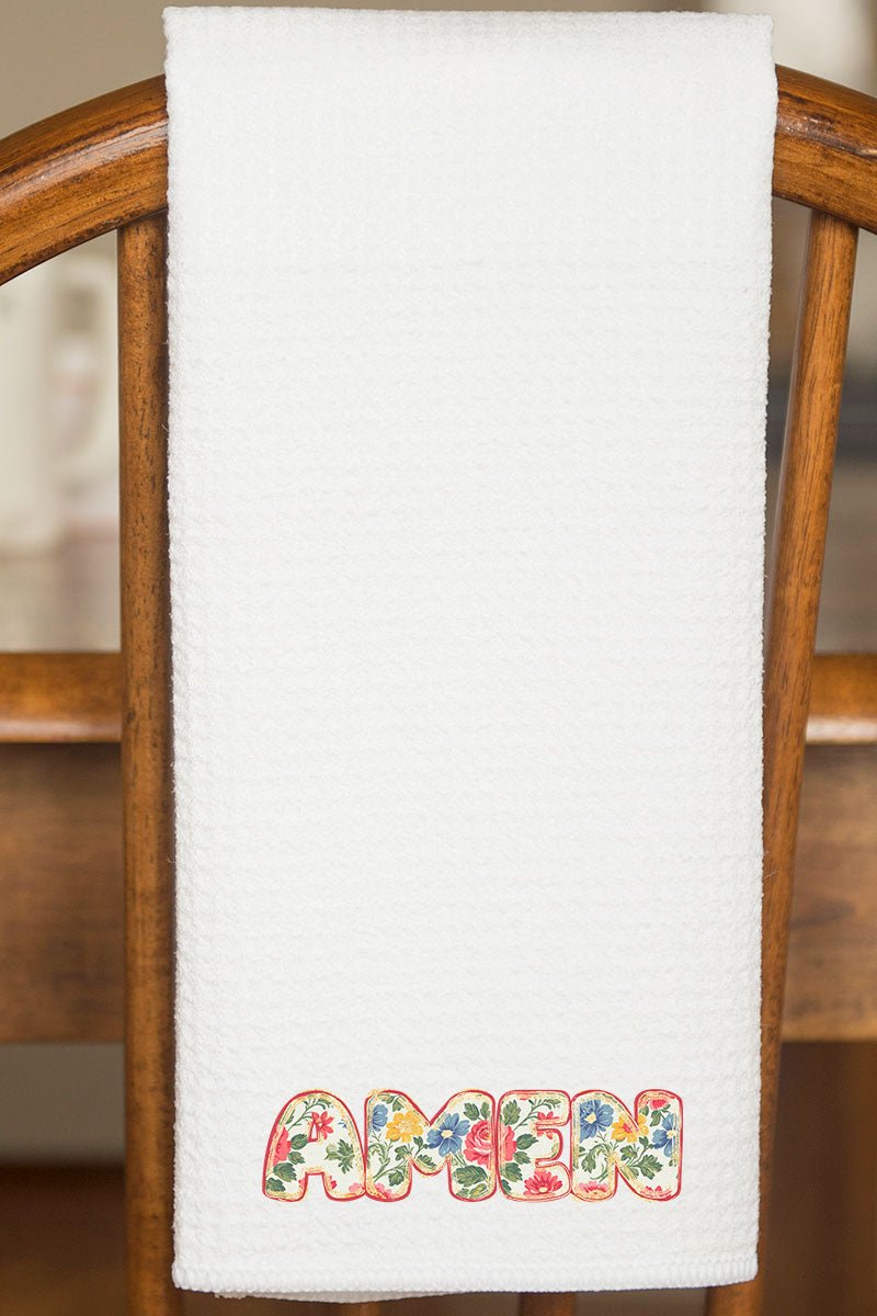 Vintage Bubble Amen Waffle Kitchen Towel - Wholesale Accessory Market