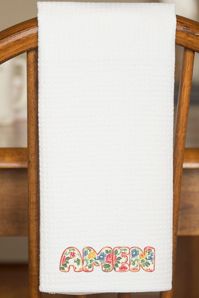 Vintage Bubble Amen Waffle Kitchen Towel - Wholesale Accessory Market