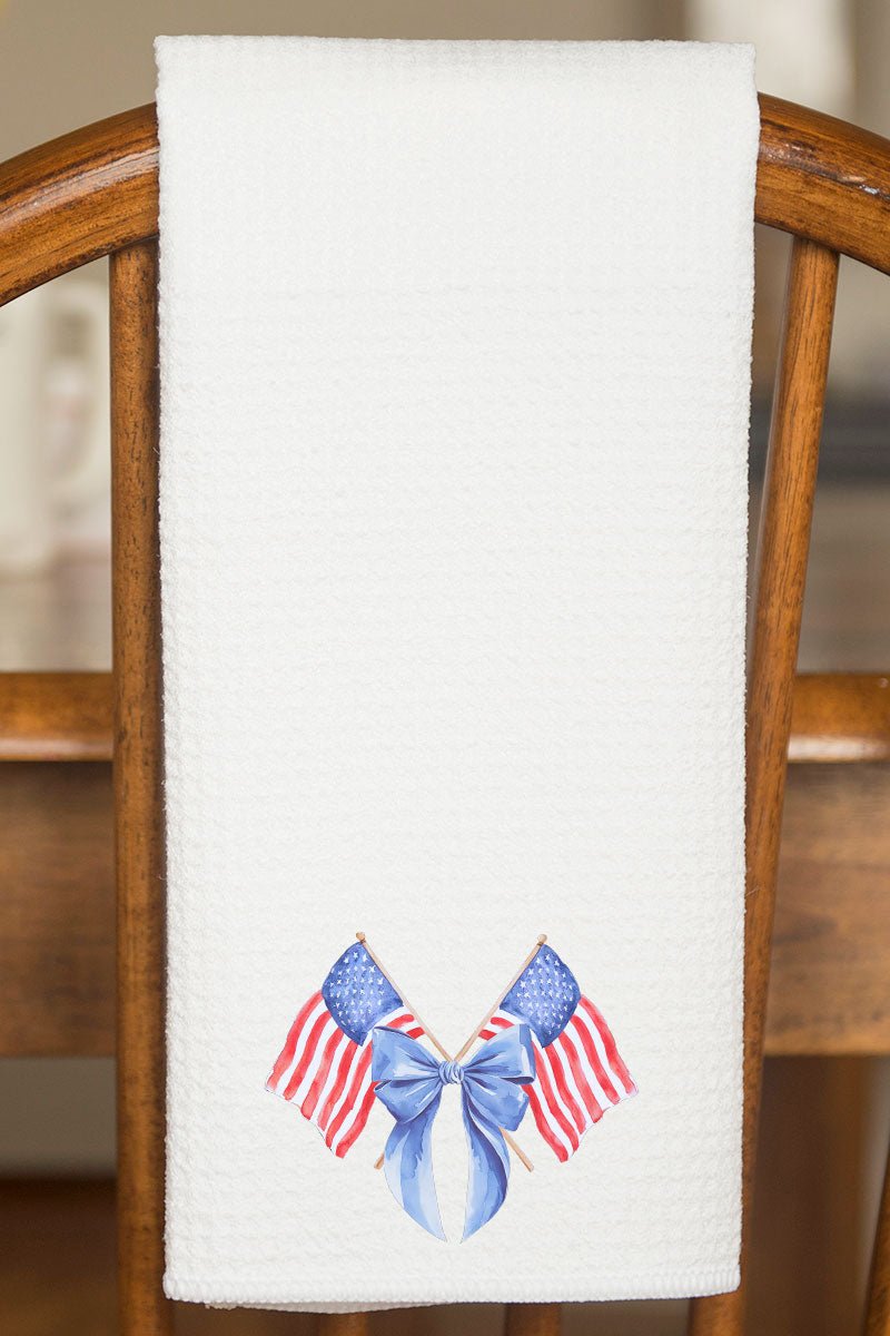 Watercolor Stars And Stripes Waffle Kitchen Towel - Wholesale Accessory Market