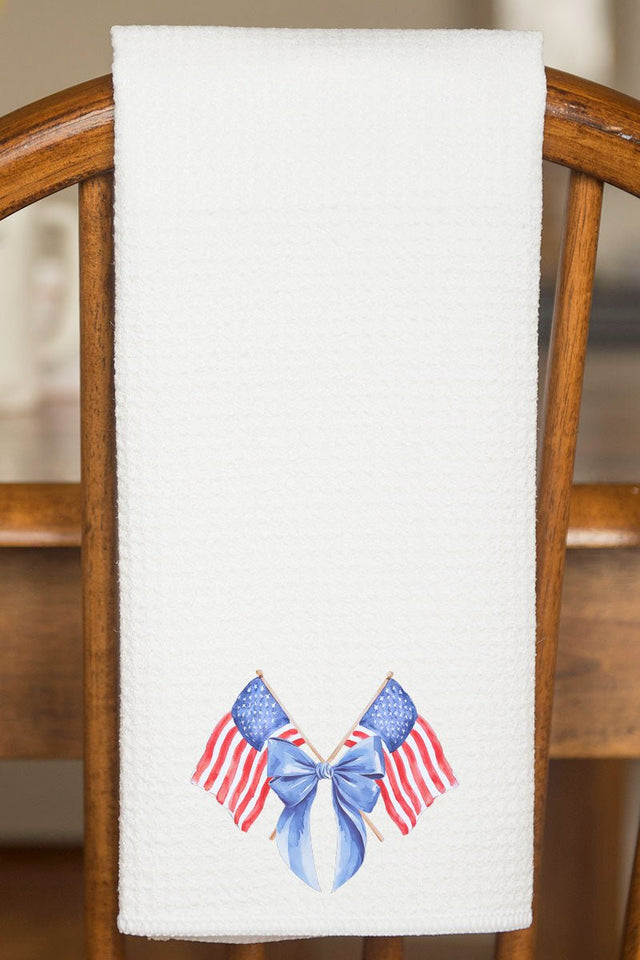 Watercolor Stars And Stripes Waffle Kitchen Towel - Wholesale Accessory Market