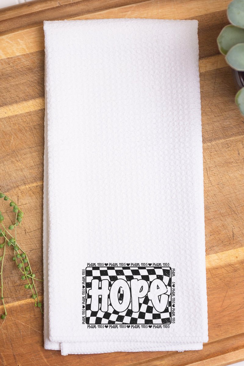 Wavy Checkered Hope Waffle Kitchen Towel - Wholesale Accessory Market