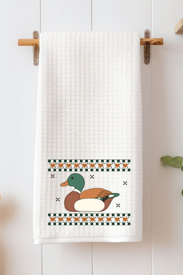 Woodland Duck Waffle Kitchen Towel - Wholesale Accessory Market