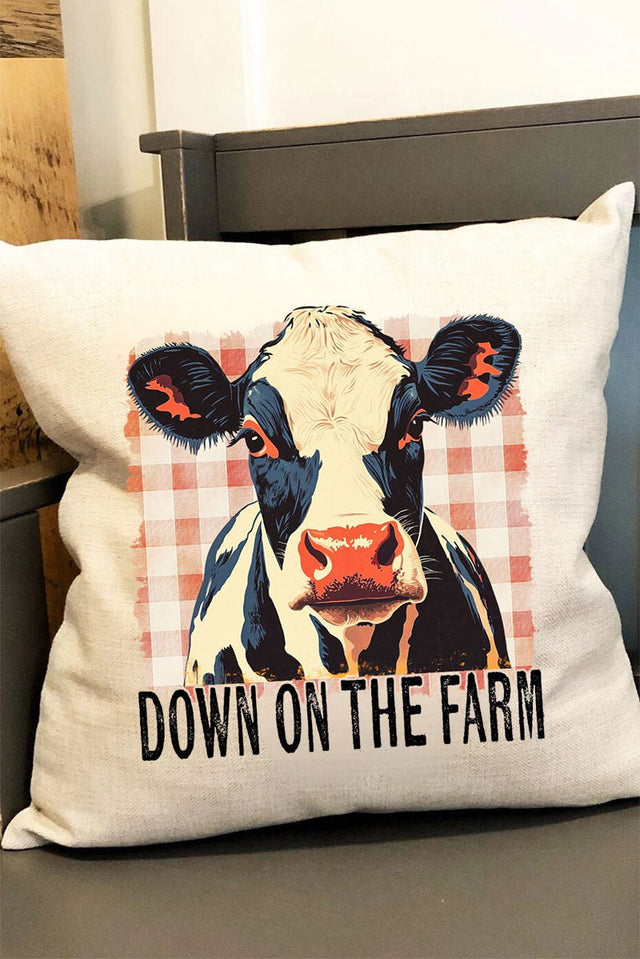 Down On The Farm Cow Decorative Pillow Cover - Wholesale Accessory Market