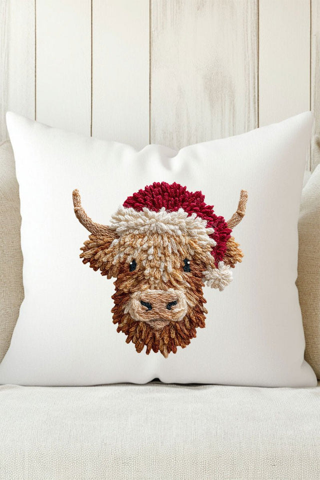Faux Yarn Highland Cow Decorative Pillow Cover - Wholesale Accessory Market