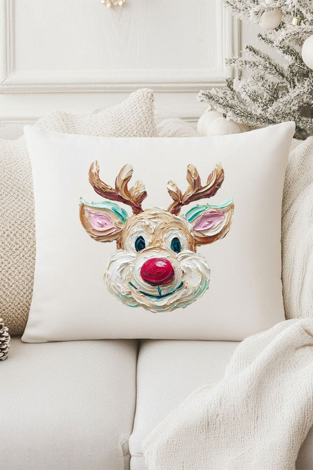 The Colorful Painted Reindeer Decorative Pillow Cover - Wholesale Accessory Market