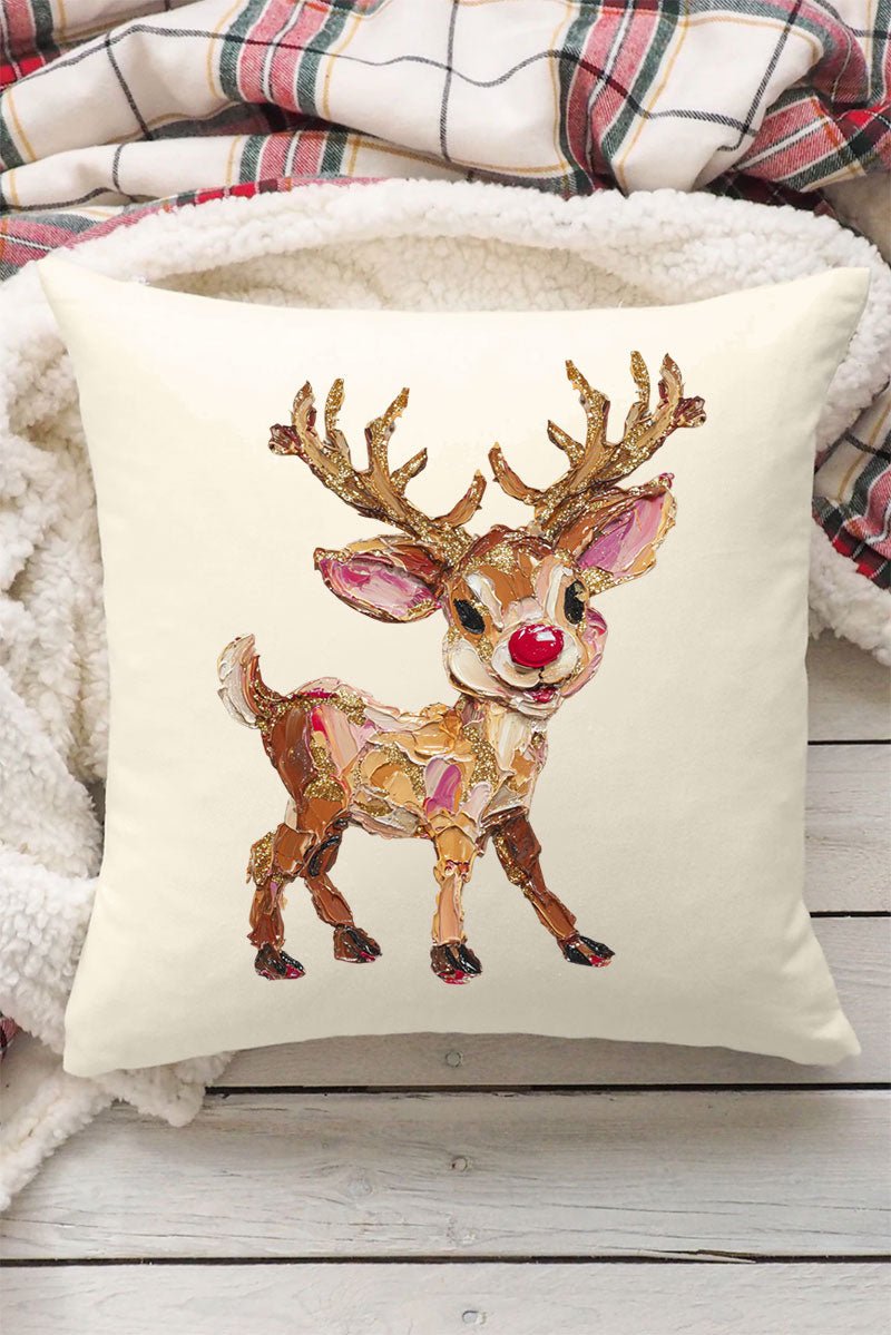 The Painted Red Nose Reindeer Decorative Pillow Cover - Wholesale Accessory Market