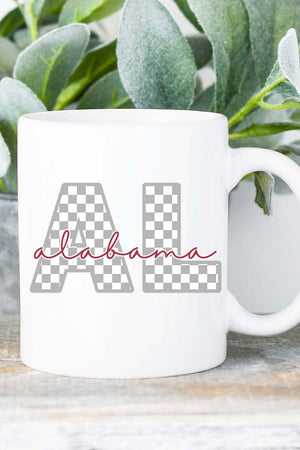 Alabama Checkered Ceramic Mug - Wholesale Accessory Market