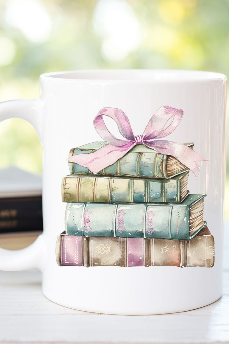 Bows And Books Ceramic Mug - Wholesale Accessory Market