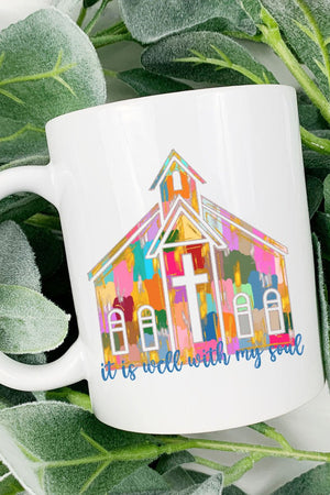 Brushed Colorful It Is Well With My Soul Ceramic Mug - Wholesale Accessory Market