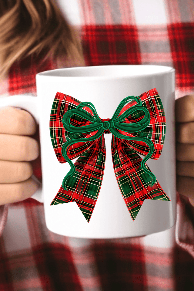 Christmas Plaid Coquette Ceramic Mug - Wholesale Accessory Market