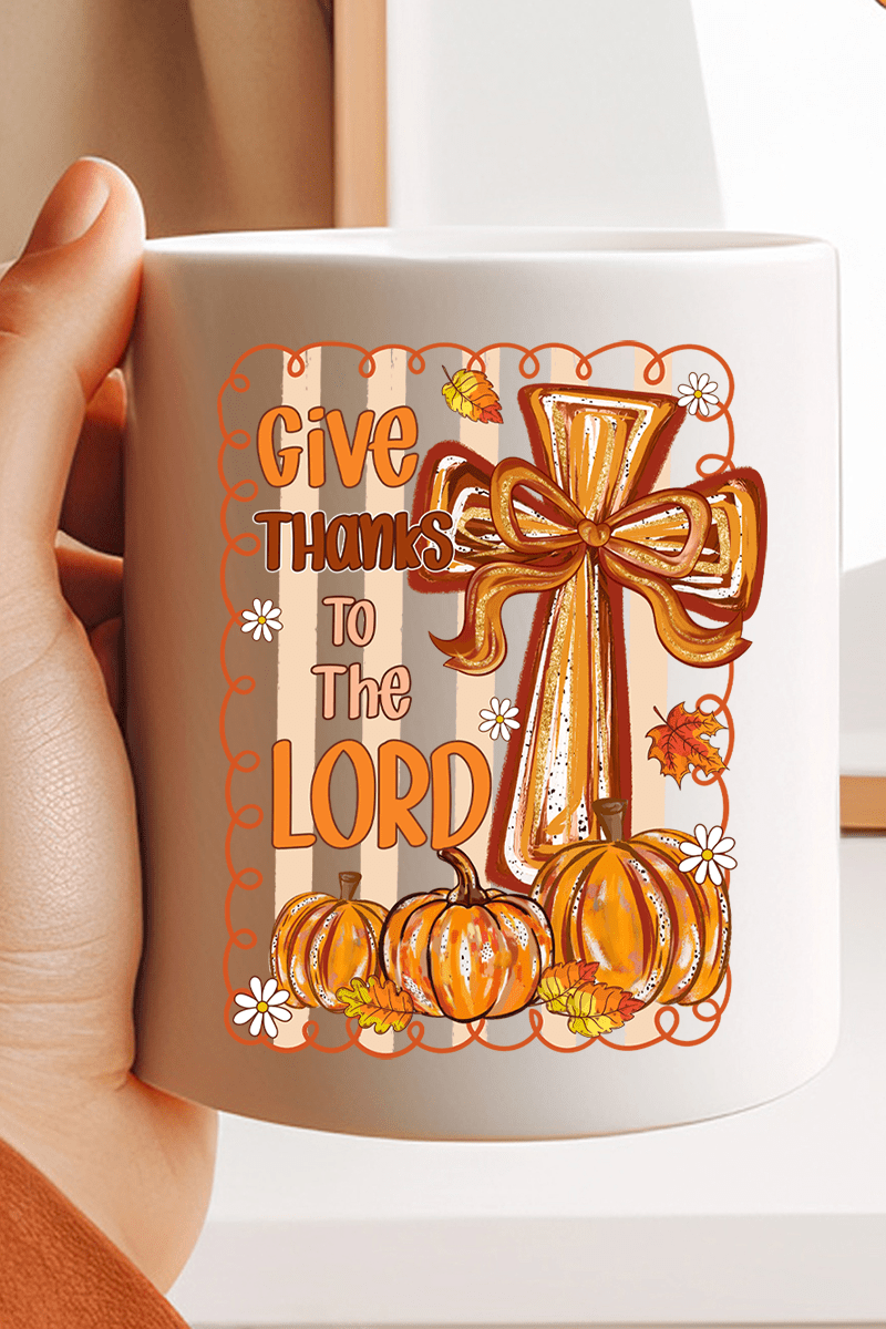 Coquette Cross Give Thanks Ceramic Mug - Wholesale Accessory Market