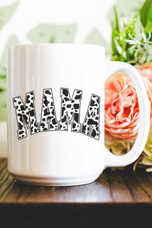 Cow Print Arched Mama White Mug - Wholesale Accessory Market