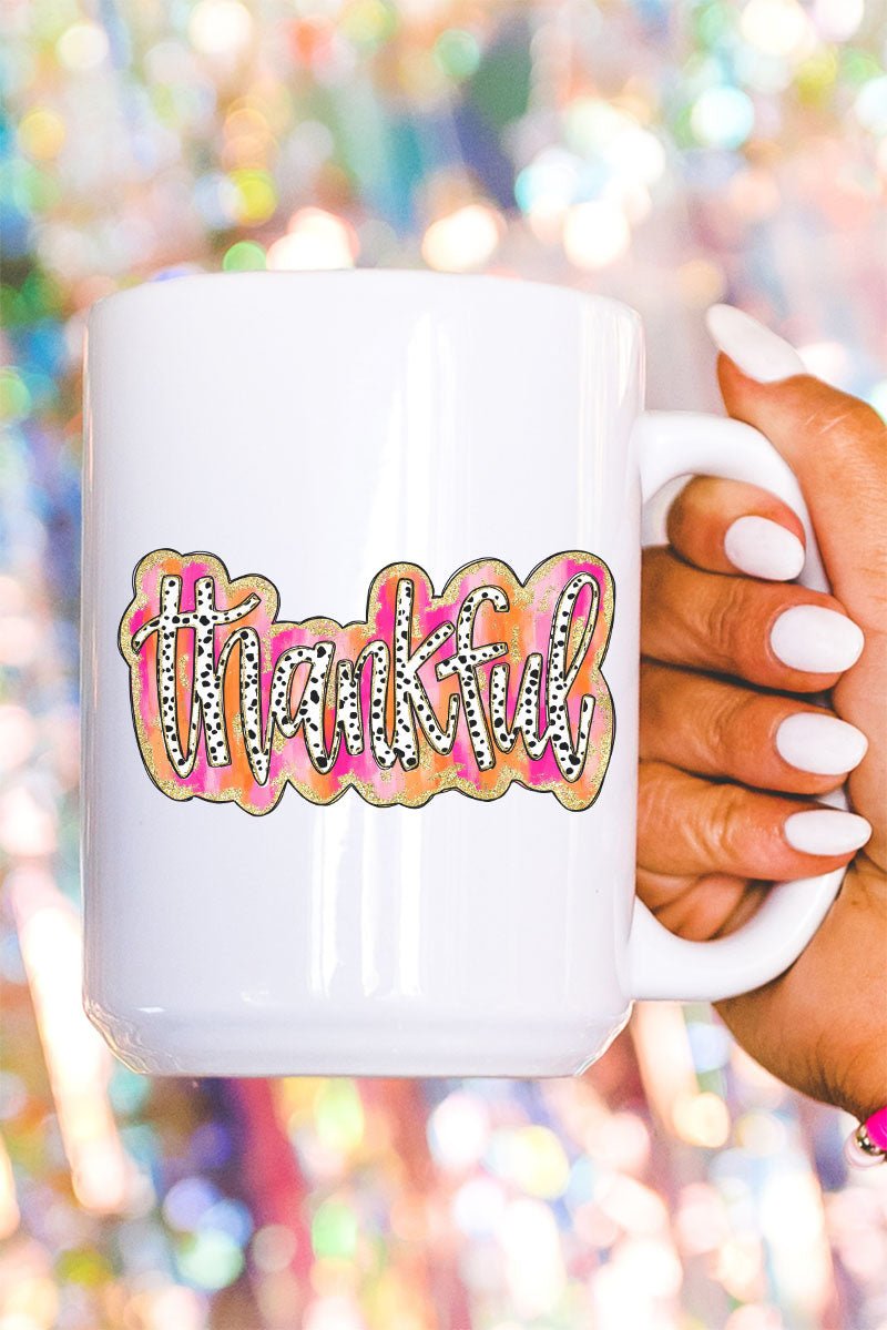 Dalmatian Dots Thankful Ceramic Mug - Wholesale Accessory Market