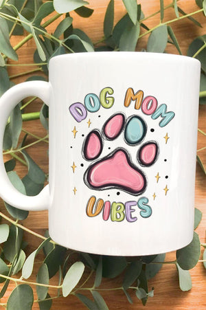 Dog Mom VIbes White Mug - Wholesale Accessory Market