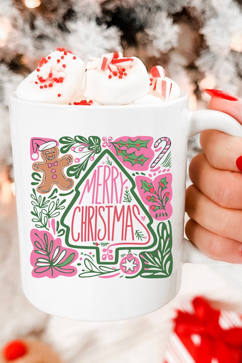 Doodle Merry Christmas Boho Ceramic Mug - Wholesale Accessory Market
