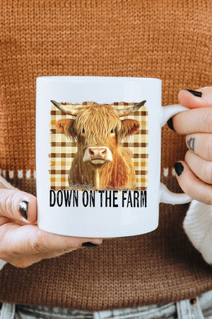 Down On The Farm Highland Cow Ceramic Mug - Wholesale Accessory Market