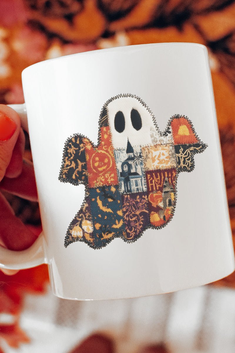 Faux Patchwork Ghost Ceramic Mug - Wholesale Accessory Market