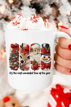 Faux Yarn Most Wonderful Time Ceramic Mug - Wholesale Accessory Market