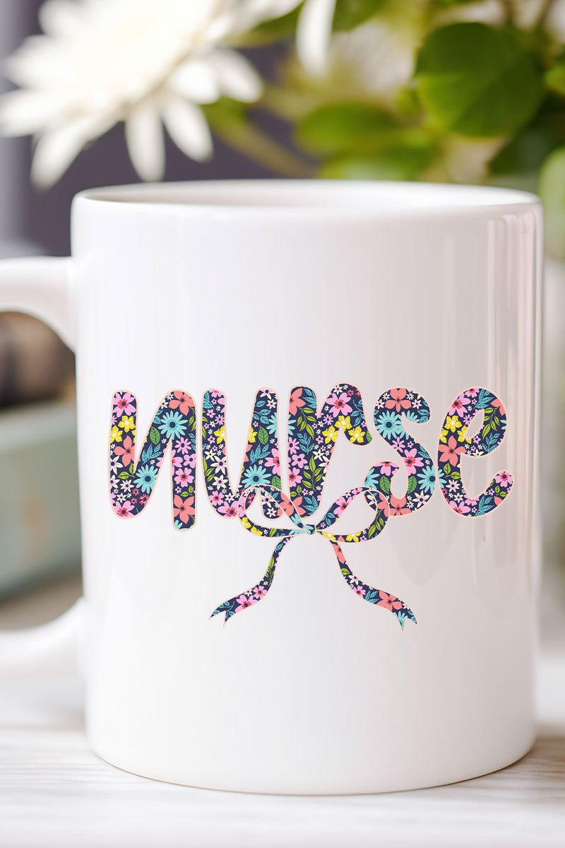 Floral Coquette Nurse Ceramic Mug - Wholesale Accessory Market
