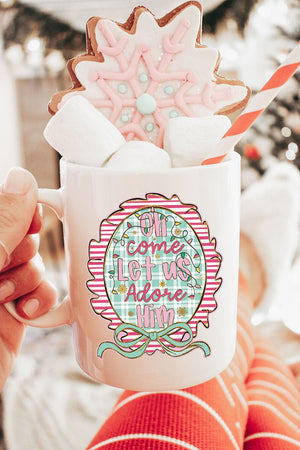 Framed Oh Come Let Us Ceramic Mug - Wholesale Accessory Market