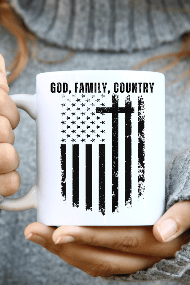 God, Family, Country Ceramic Mug - Wholesale Accessory Market