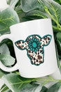 Leopard Concho Cow Ceramic Mug - Wholesale Accessory Market