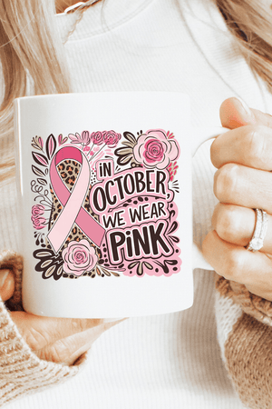 Leopard Doodle We Wear Pink Ceramic Mug - Wholesale Accessory Market