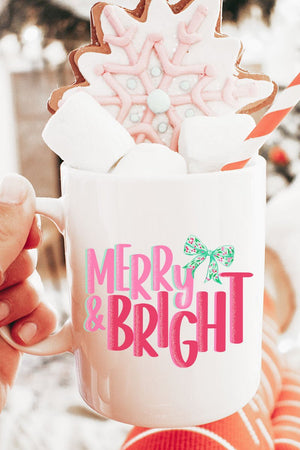 Merry And Bright Coquette Bow Ceramic Mug - Wholesale Accessory Market