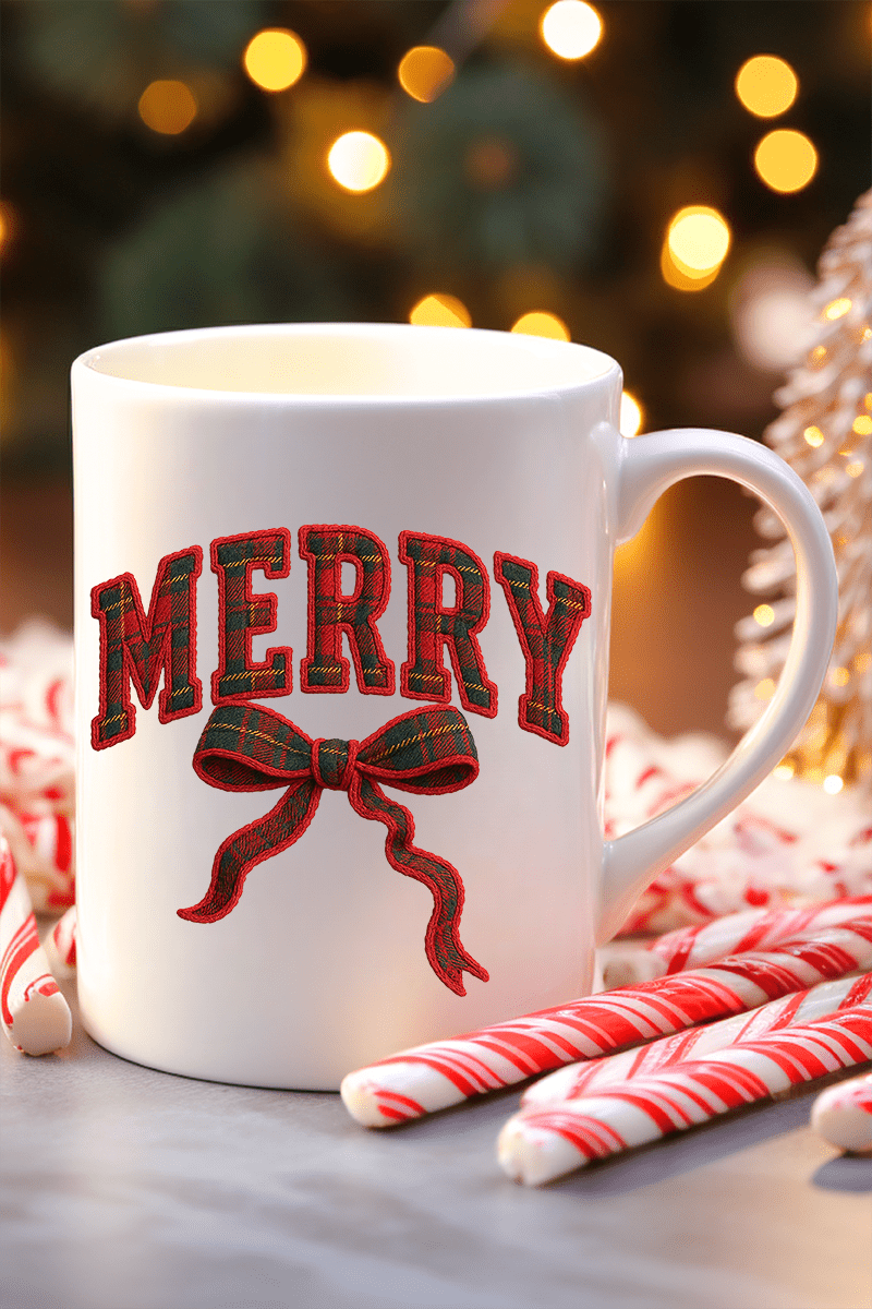 Merry In Plaid Ceramic Mug - Wholesale Accessory Market