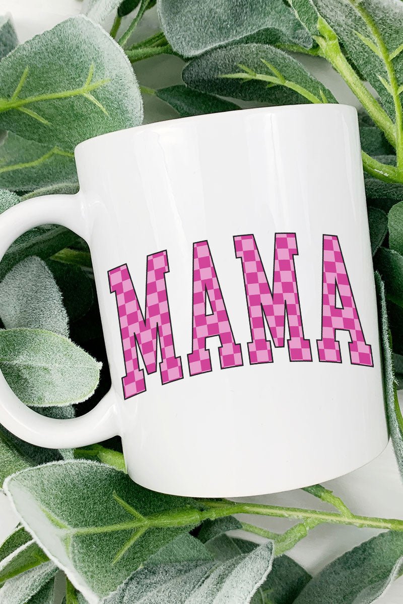 Pink Checkered Mama Ceramic Mug - Wholesale Accessory Market