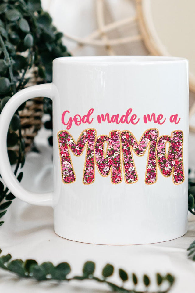 Pink God Made Me A Mama Ceramic Mug - Wholesale Accessory Market