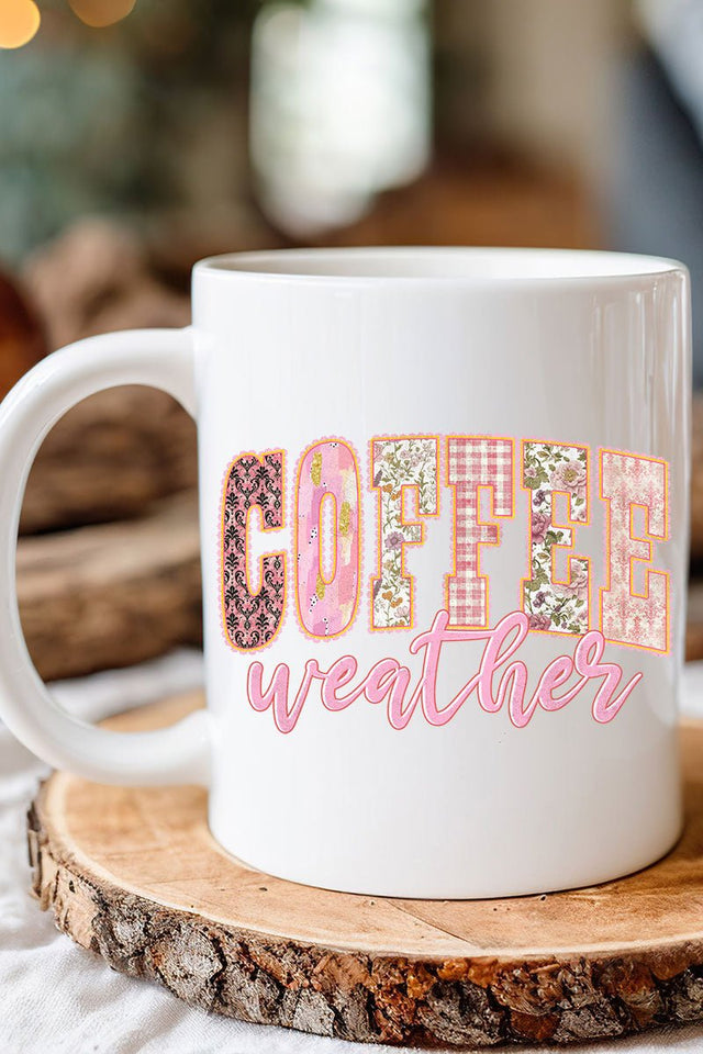 Pink Lace Coffee Weather Ceramic Mug - Wholesale Accessory Market