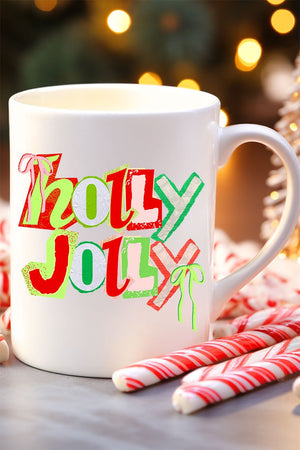 Retro Holly Jolly Ceramic Mug - Wholesale Accessory Market