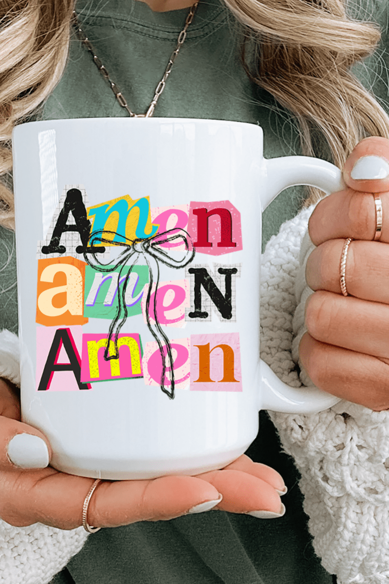 Stacked Amen Coquette Ceramic Mug - Wholesale Accessory Market