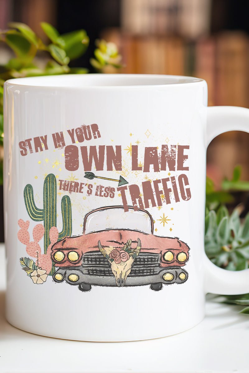 Stay In Your Own Lane Ceramic Mug - Wholesale Accessory Market