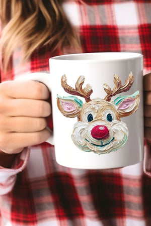 The Colorful Painted Reindeer Ceramic Mug - Wholesale Accessory Market